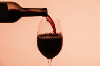red wine pouring from bottle clipart