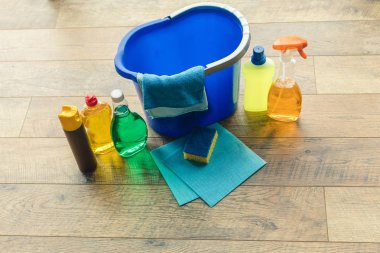 cleaning products and bucket clipart