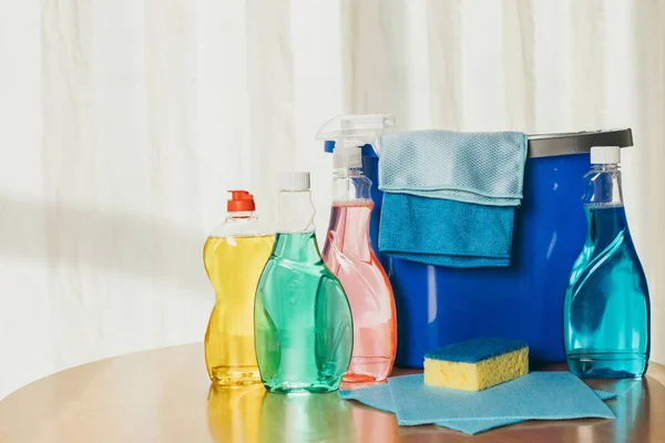 Cleaning products and bucket — Stock Photo, Image