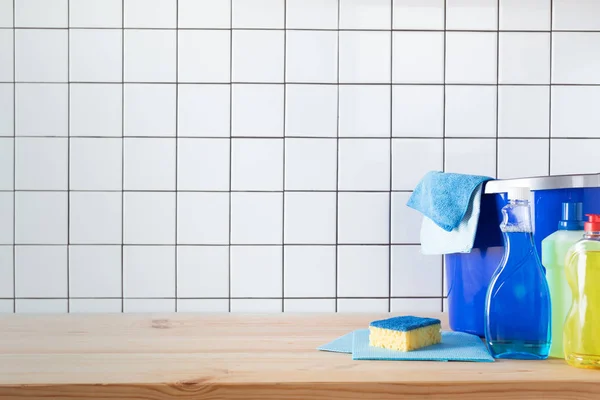 Cleaning products and bucket — Stock Photo, Image