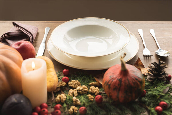 Served table and vegetables 