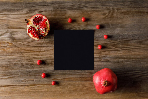 empty card with pomegranates