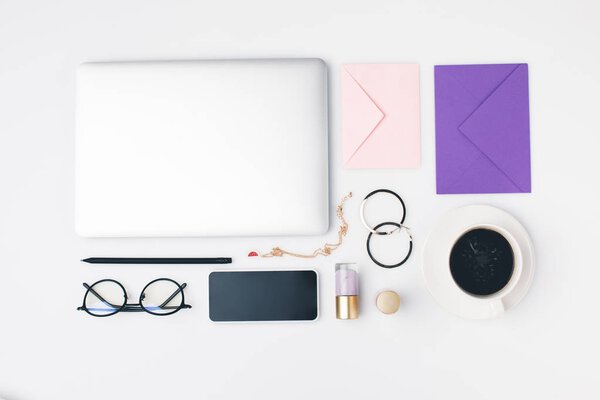 female workplace supplies composition