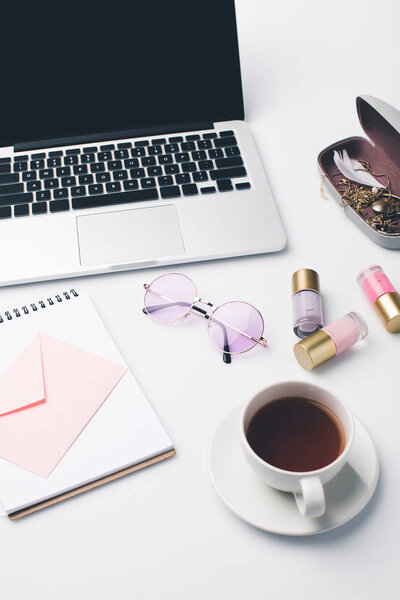 modern workplace with laptop