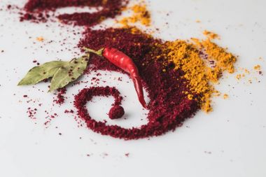 beautiful spices composition clipart