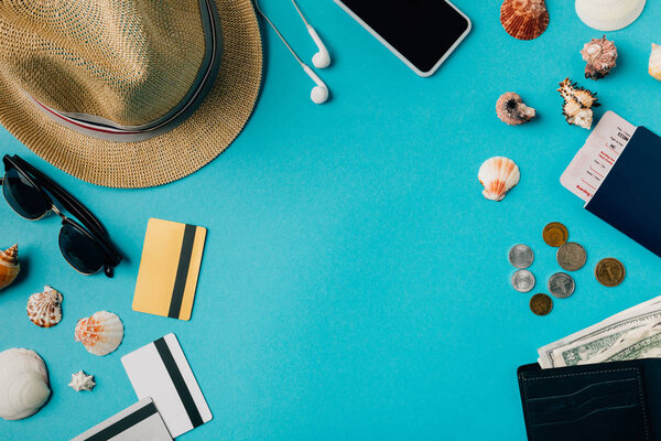 Travel stuff with seashells