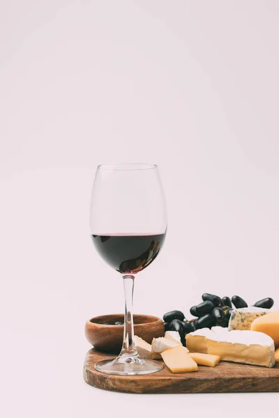 Wine and various snacks — Stock Photo, Image