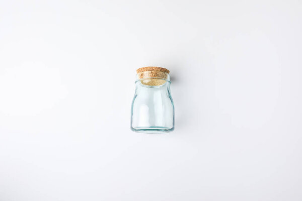 transparent glass bottle with bung