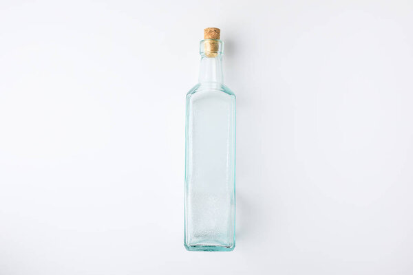 transparent glass bottle with plug