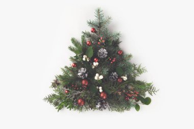 christmas tree made of fir branches clipart