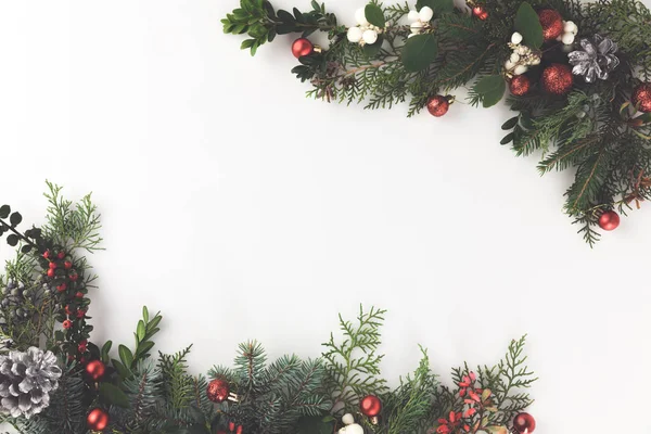 Christmas frame made of fir branches — Stock Photo, Image