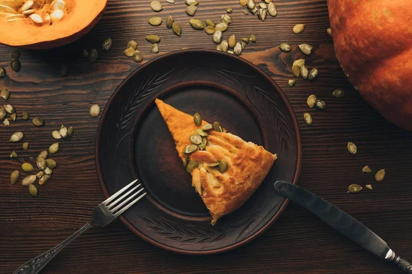 Fatia de torta de abóbora — Fotografia de Stock