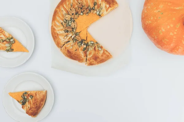 Pastel de calabaza en rodajas — Foto de Stock