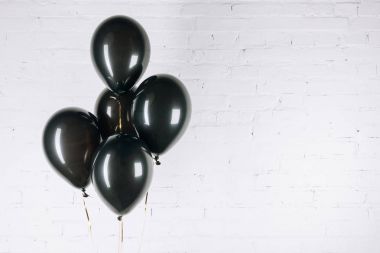 shiny black balloons clipart