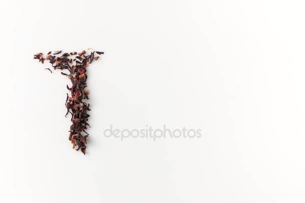 Tea lettering made of dry tea — Stock Video