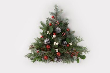 christmas tree made of fir branches clipart