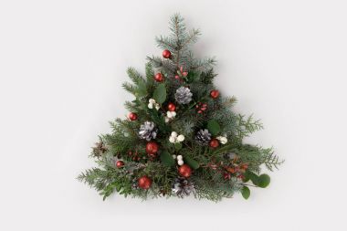 christmas tree made of fir branches clipart