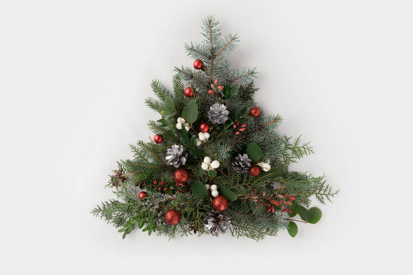 christmas tree made of fir branches