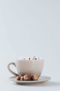 cup of cacao with marshmallows clipart