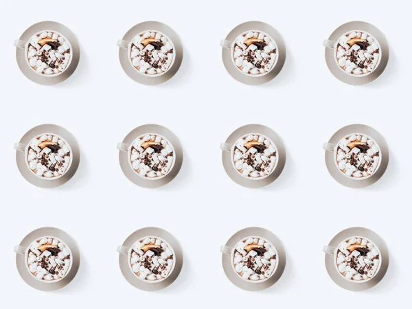 Pattern with cacao with marshmallows — Stock Photo, Image