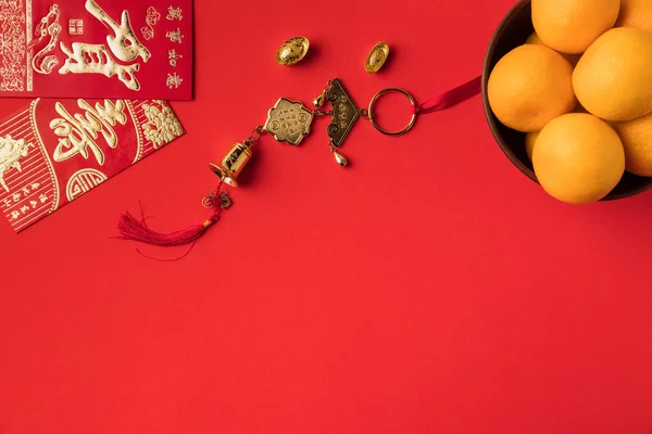 Oriental decorations and tangerines — Stock Photo, Image