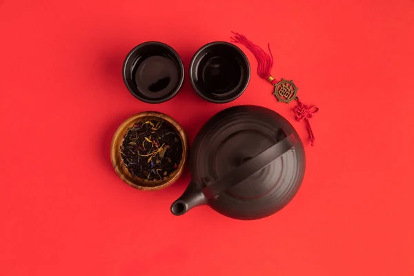 Decoración oriental y juego de té — Foto de Stock