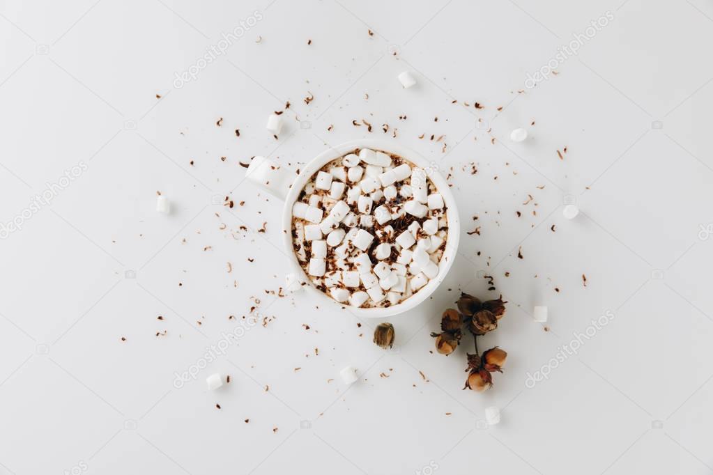 cacao with marshmallows and walnuts