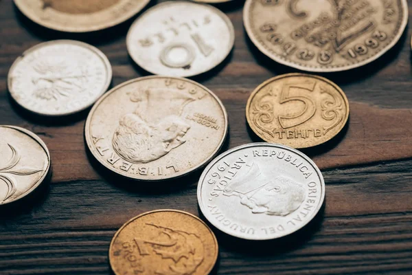 Close up of collection of coins — Stock Photo, Image
