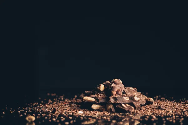 Chocolate con Nueces Piezas — Foto de Stock