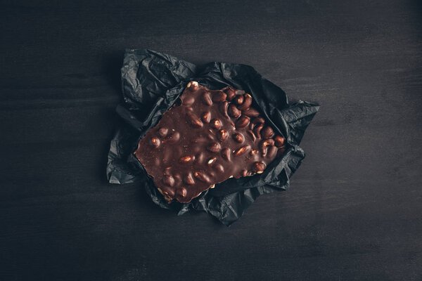 chocolate on gray wrapper 