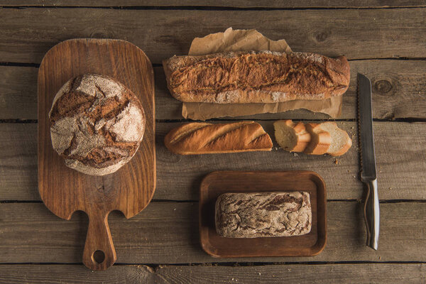 variety of fresh homemade bread 