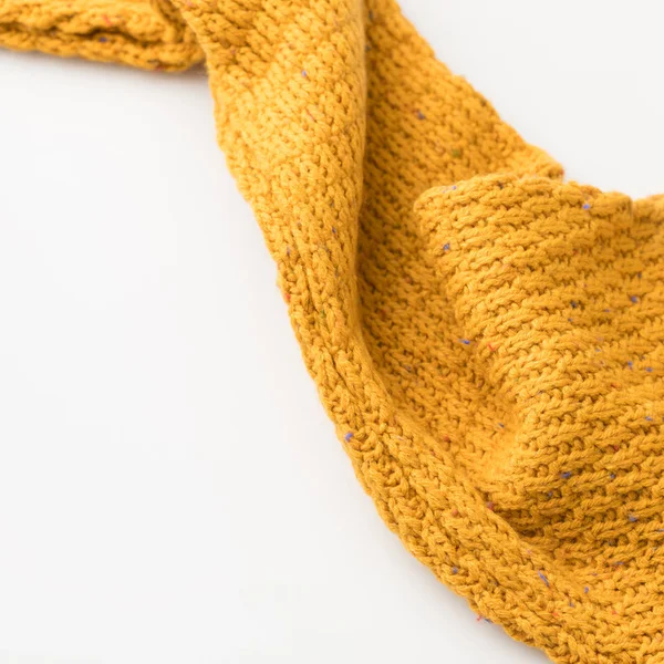 Top View Sleeve Yellow Knitted Sweater Isolated White — Stock Photo, Image