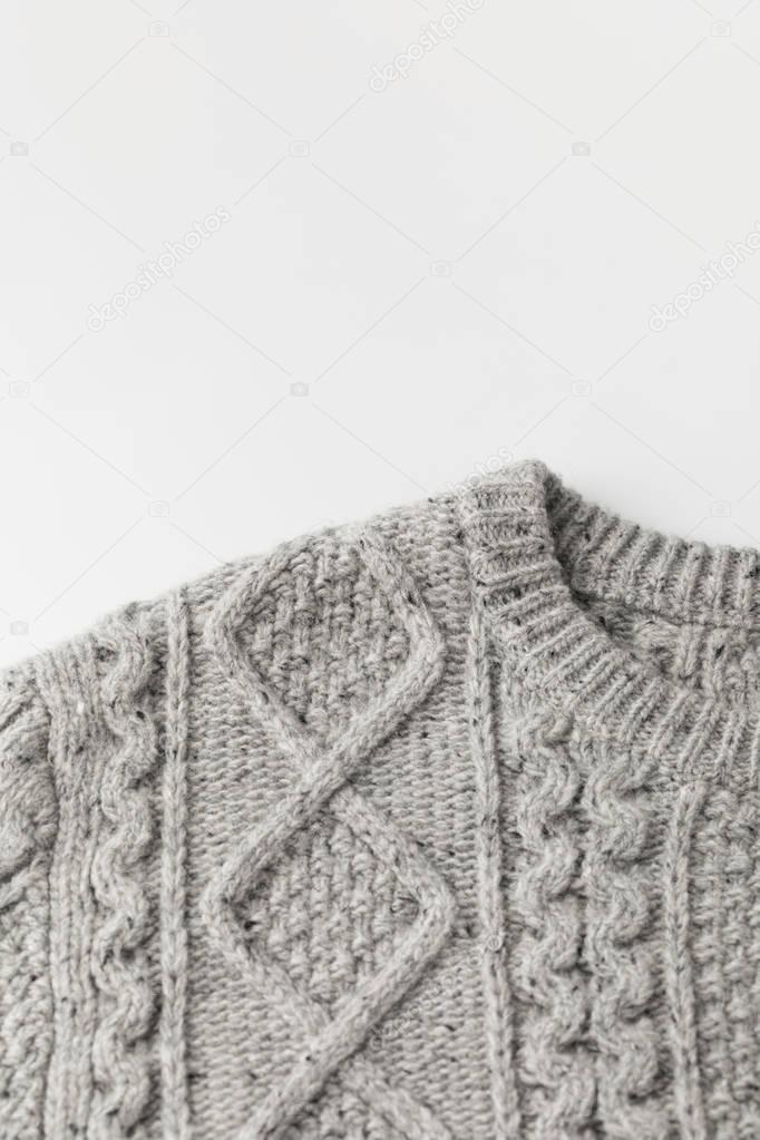 grey sweater with pattern