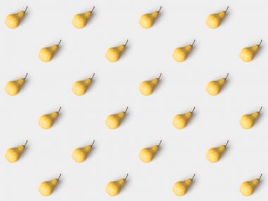 desen üzerinde beyaz izole lezzetli sarı armut