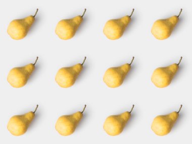 pattern of delicious pears isolated on white clipart