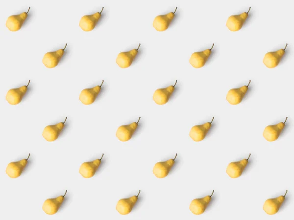 Pattern Delicious Yellow Pears Isolated White — Stock Photo, Image