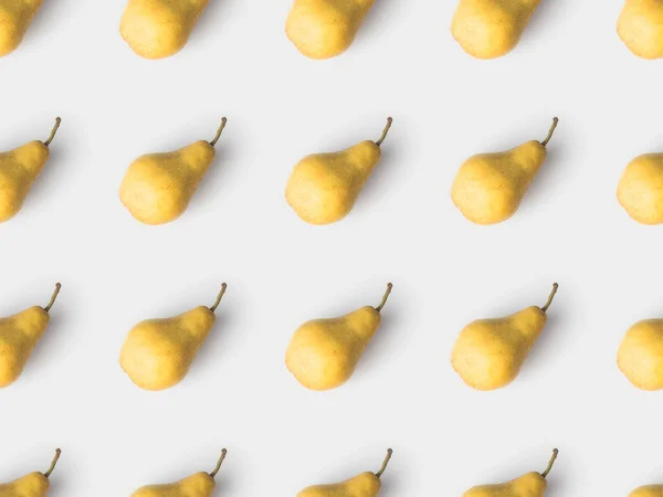 Repetitive Pattern Yellow Pears Isolated White — Stock Photo, Image