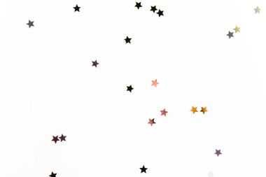 christmas golden confetti stars isolated on white background clipart