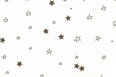 seamless background with christmas golden stars, isolated on white clipart