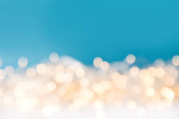 Luces Borrosas Navidad Brillante Sobre Fondo Azul — Foto de Stock