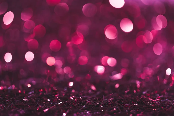 Kerstmis Achtergrond Met Roze Paarse Glanzende Confetti — Stockfoto