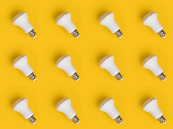 полная рамка расположения лампочек, изолированных на желтый цвет
