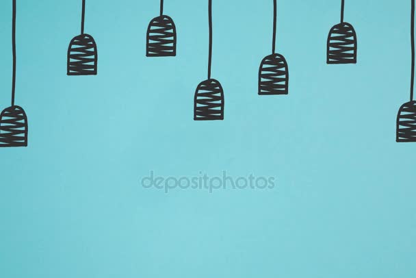 Stop Motion Footage Arranged Light Bulbs Isolated Blue — Stock Video