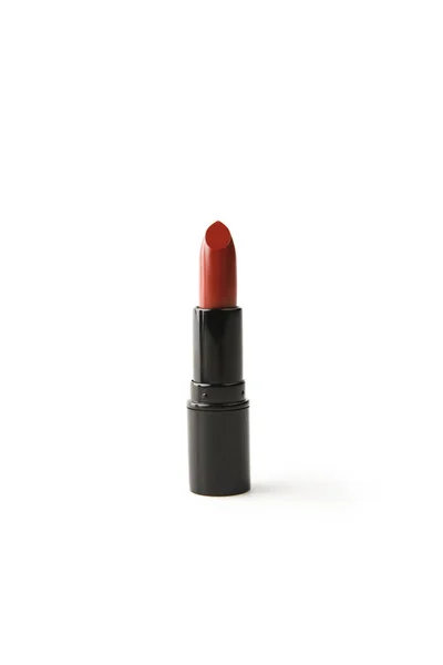 Tubo Único Lápiz Labial Rojo Aislado Blanco — Foto de Stock