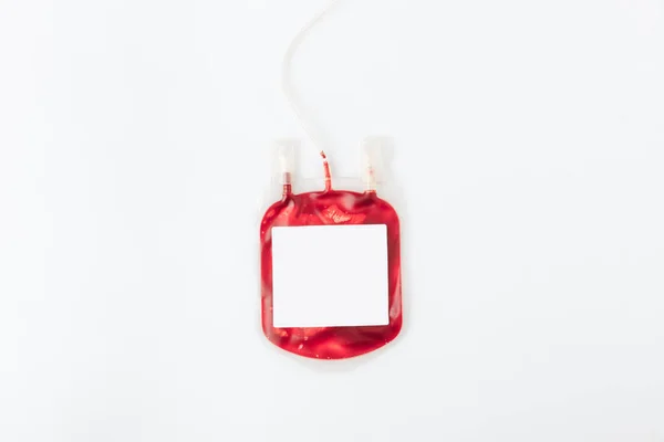 Пакет Кров Переливання Порожнім Банером Ізольовано Білому Тлі — стокове фото