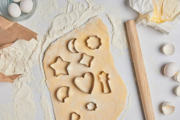 Top View Different Dough Molds Dough — Stock Photo, Image