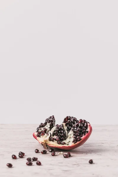 Ripe Delicious Pomegranate Marble Surface — Stock Photo, Image