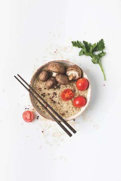 Plat Lag Samenstelling Van Chinese Keuken Ingrediënten — Stockfoto