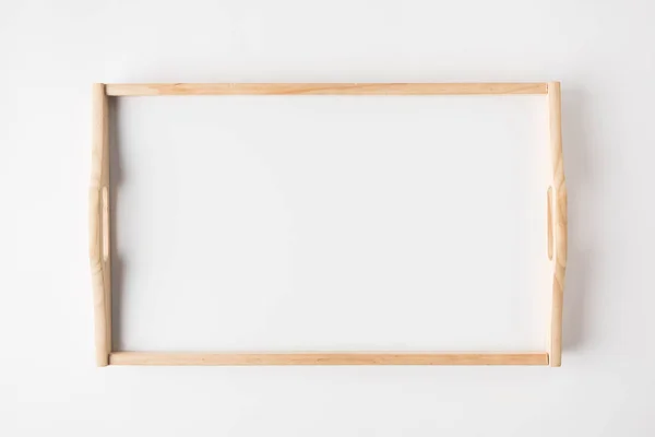 Top View Empty Tray White Tabletop — Stock Photo, Image