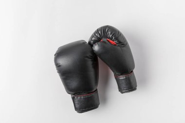 Beyaz masa üzerinde Boks eldiveni Üstten Görünüm